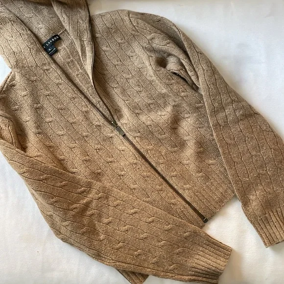 Ralph Lauren Cashmere Zip Sweater - Picture 1 of 6